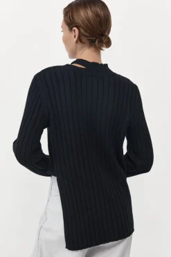 St. Agni Deconstructed Rib Knit Jumper - Black