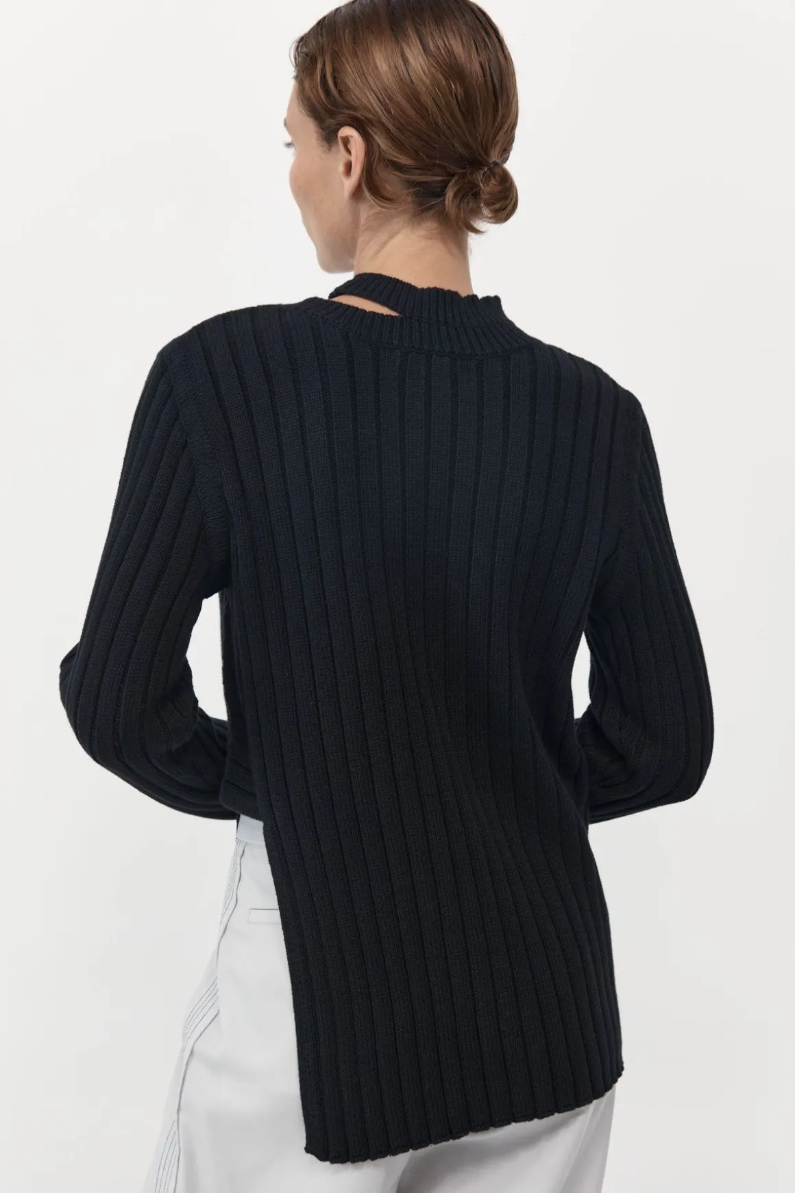 St. Agni Deconstructed Rib Knit Jumper - Black