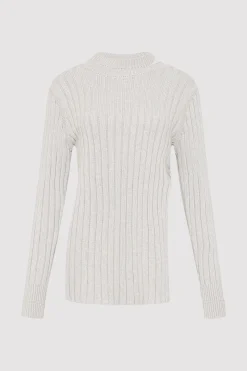 St. Agni Deconstructed Rib Knit Jumper - Soft Grey