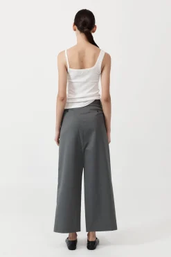 St. Agni Deconstructed Waist Maxi Skirt - Pewter Grey