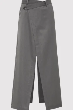 St. Agni Deconstructed Waist Maxi Skirt - Pewter Grey