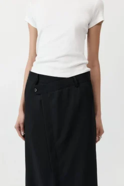 St. Agni Deconstructed Waist Maxi Skirt - Black