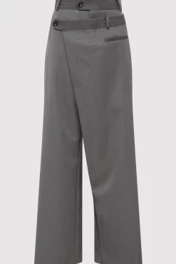 St. Agni Deconstructed Waist Pants - Pewter Grey
