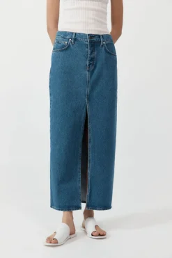 St. Agni Denim Maxi Skirt - Denim Blue
