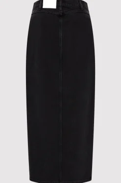 St. Agni Denim Maxi Skirt - Washed Black