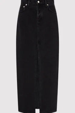 St. Agni Denim Maxi Skirt - Washed Black