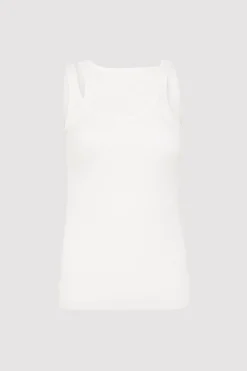St. Agni Double Layer Knit Singlet - White