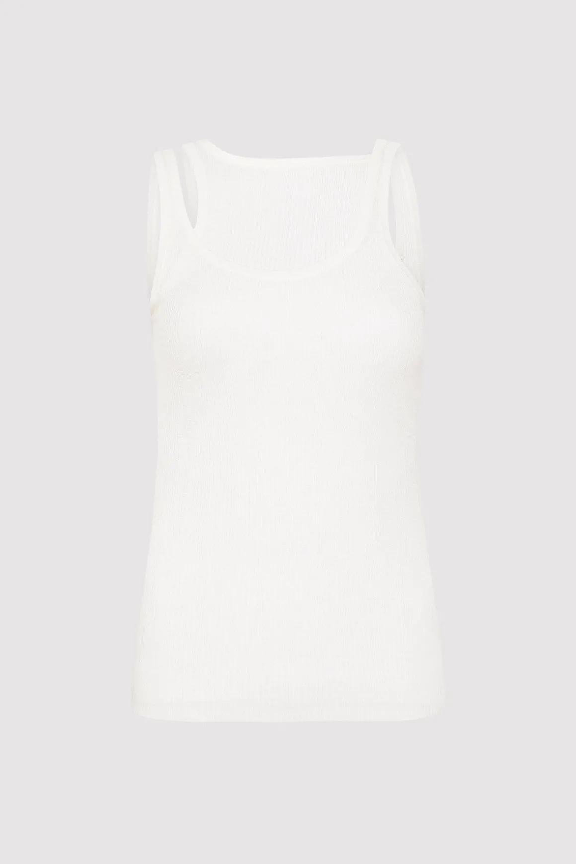 St. Agni Double Layer Knit Singlet - White