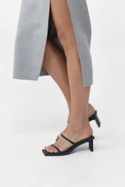 St. Agni Fine Strap Heel - Black