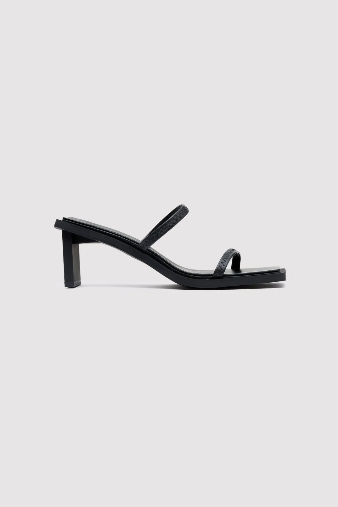 St. Agni Fine Strap Heel - Black