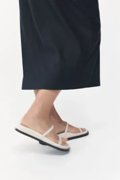St. Agni Fine Strap Slide - Cool White