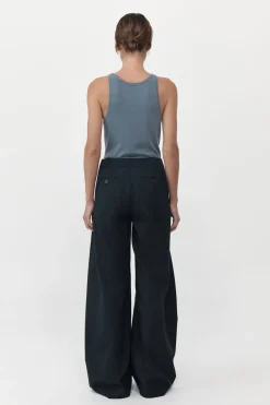 St. Agni Fold Detail Trousers - Black