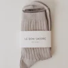 St. Agni Her Socks By Le Bon - Stone