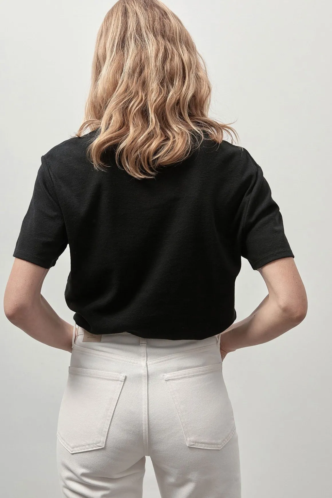 St. Agni High Waist Crop Flare Jeans - Off White