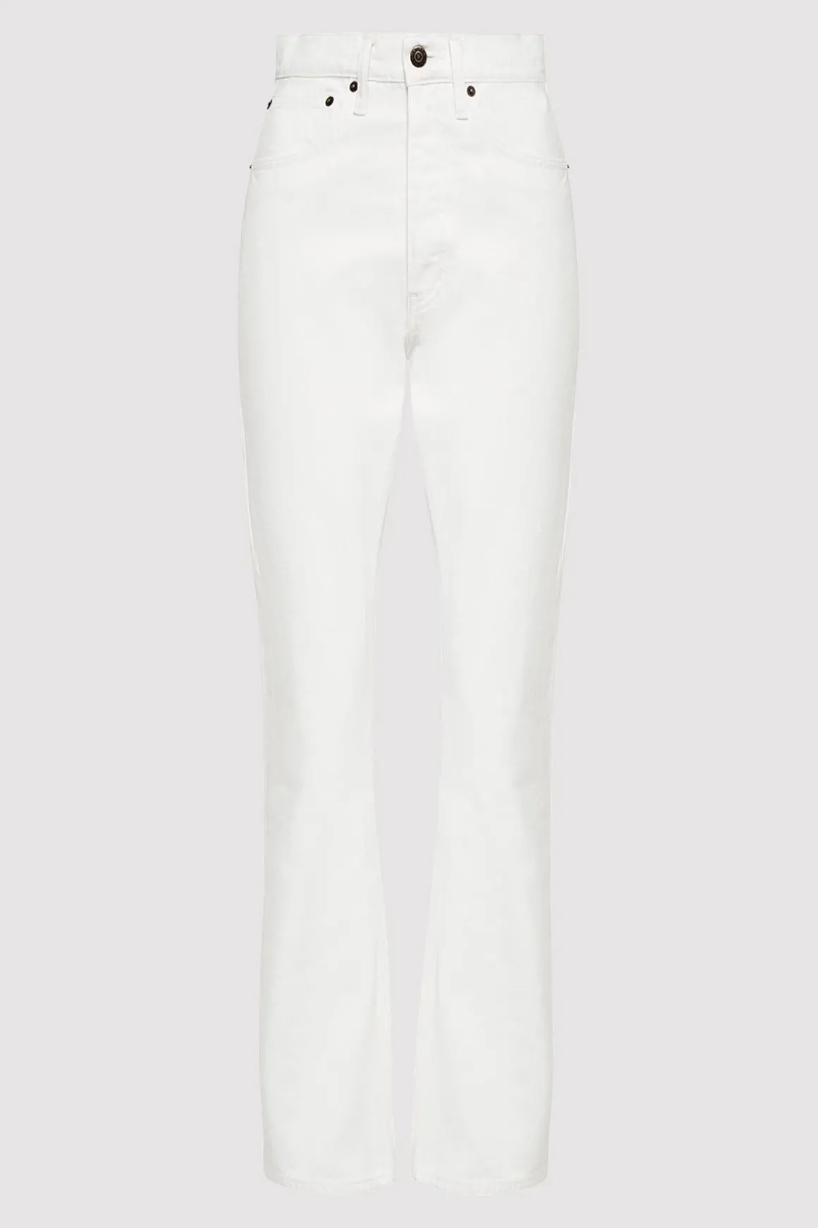St. Agni High Waist Crop Flare Jeans - Off White