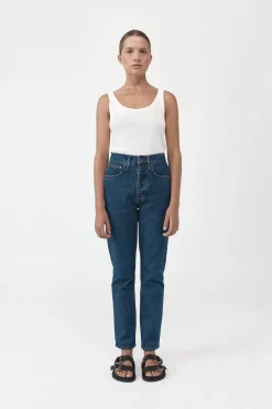 St. Agni High Waist Crop Straight Jeans - Indigo