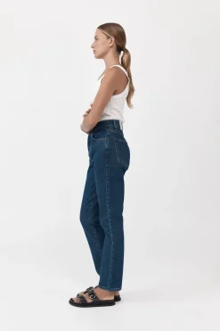 St. Agni High Waist Crop Straight Jeans - Indigo