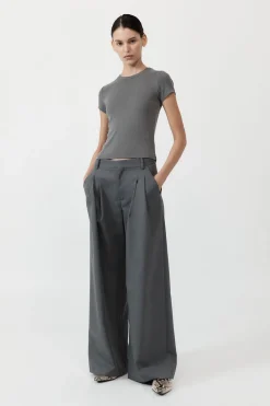 St. Agni Homme Pleat Pants - Pewter Grey