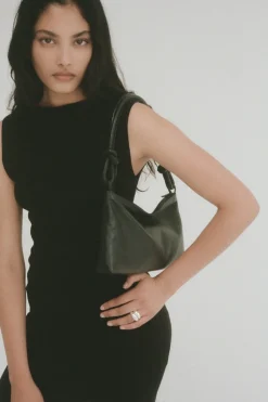 St. Agni Knotted Baguette Bag - Black