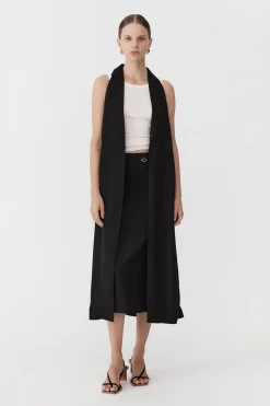 St. Agni Layered Summer Trench - Black