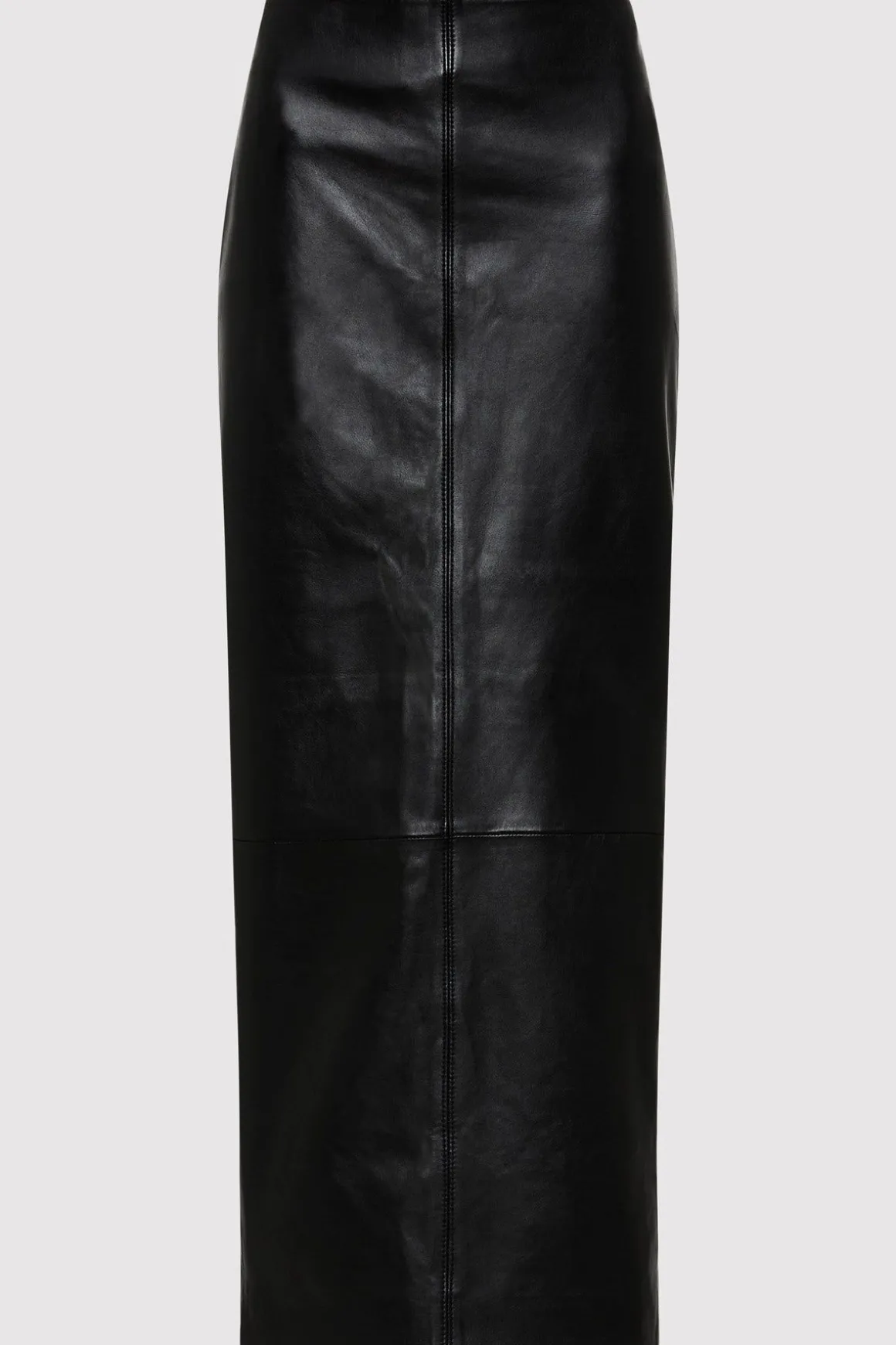 St. Agni Leather Column Skirt - Black