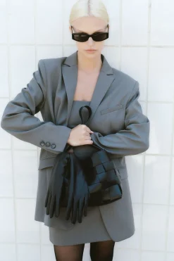 St. Agni Leather Gloves - Black
