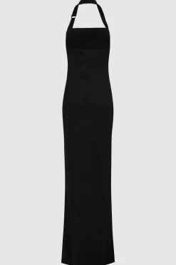 St. Agni Linen Bias Maxi Dress - Black