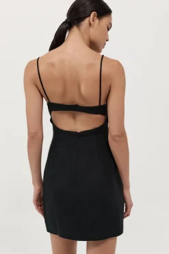 St. Agni Linen Bra Mini Dress - Black