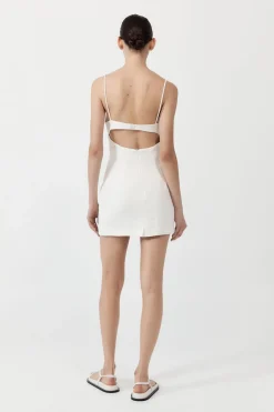 St. Agni Linen Bra Mini Dress - Ivory