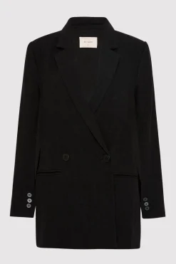 St. Agni Linen Split Sleeve Blazer - Black