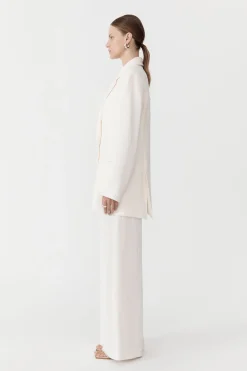 St. Agni Linen Split Sleeve Blazer - Ivory