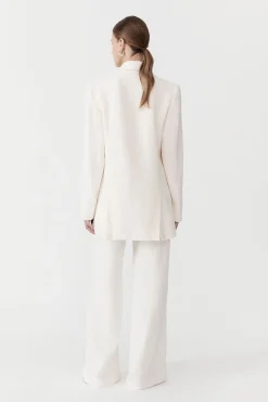 St. Agni Linen Split Sleeve Blazer - Ivory