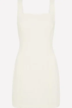 St. Agni Linen Square Neck Mini Dress - Ivory