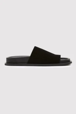 St. Agni Loe Suede Slide - Black