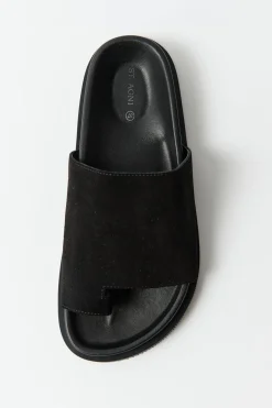 St. Agni Loe Suede Slide - Black