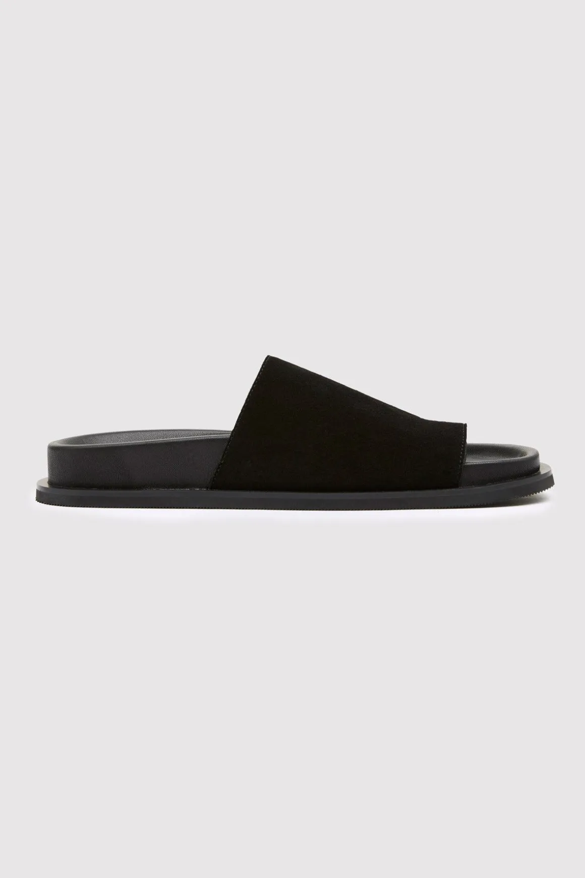 St. Agni Loe Suede Slide - Black