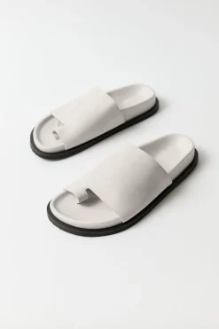 St. Agni Loe Suede Slide - Cool White