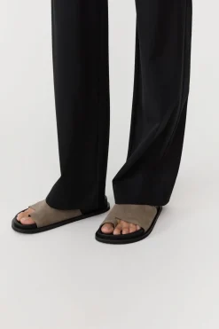 St. Agni Loe Suede Slide - Kelp