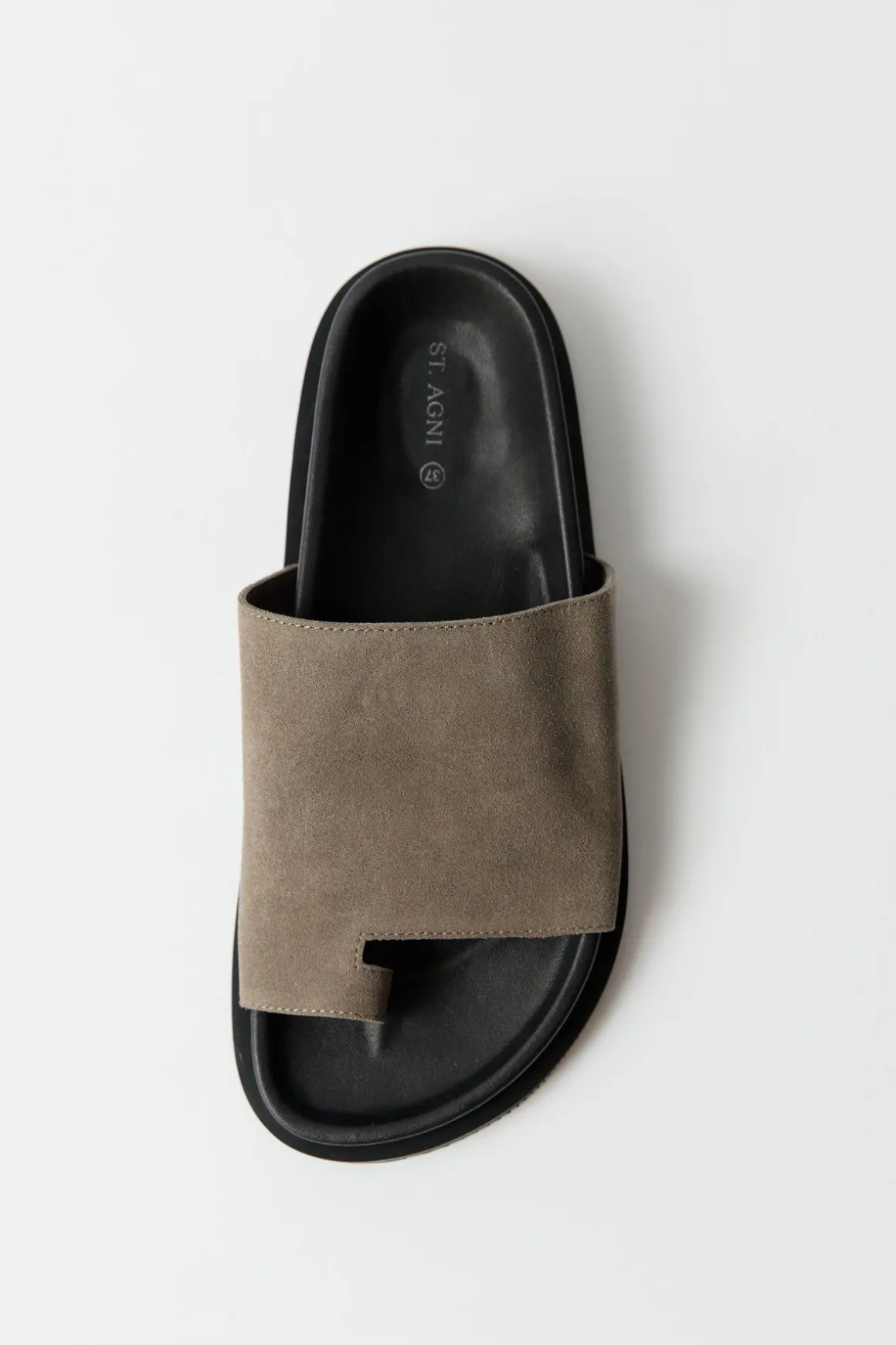 St. Agni Loe Suede Slide - Kelp