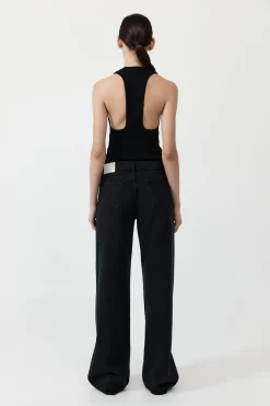St. Agni Low Rise Jeans - Washed Black
