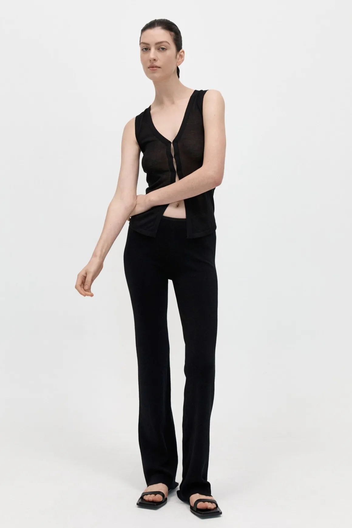 St. Agni Low Waist Knit Pants - Black