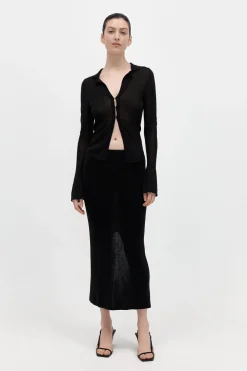 St. Agni Low Waist Knit Skirt - Black