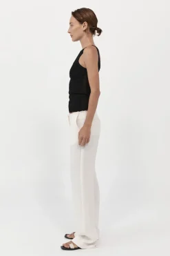 St. Agni Low Waist Raw Edge Pants - Ivory
