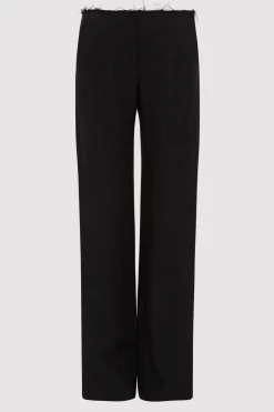 St. Agni Low Waist Raw Edge Pants - Black