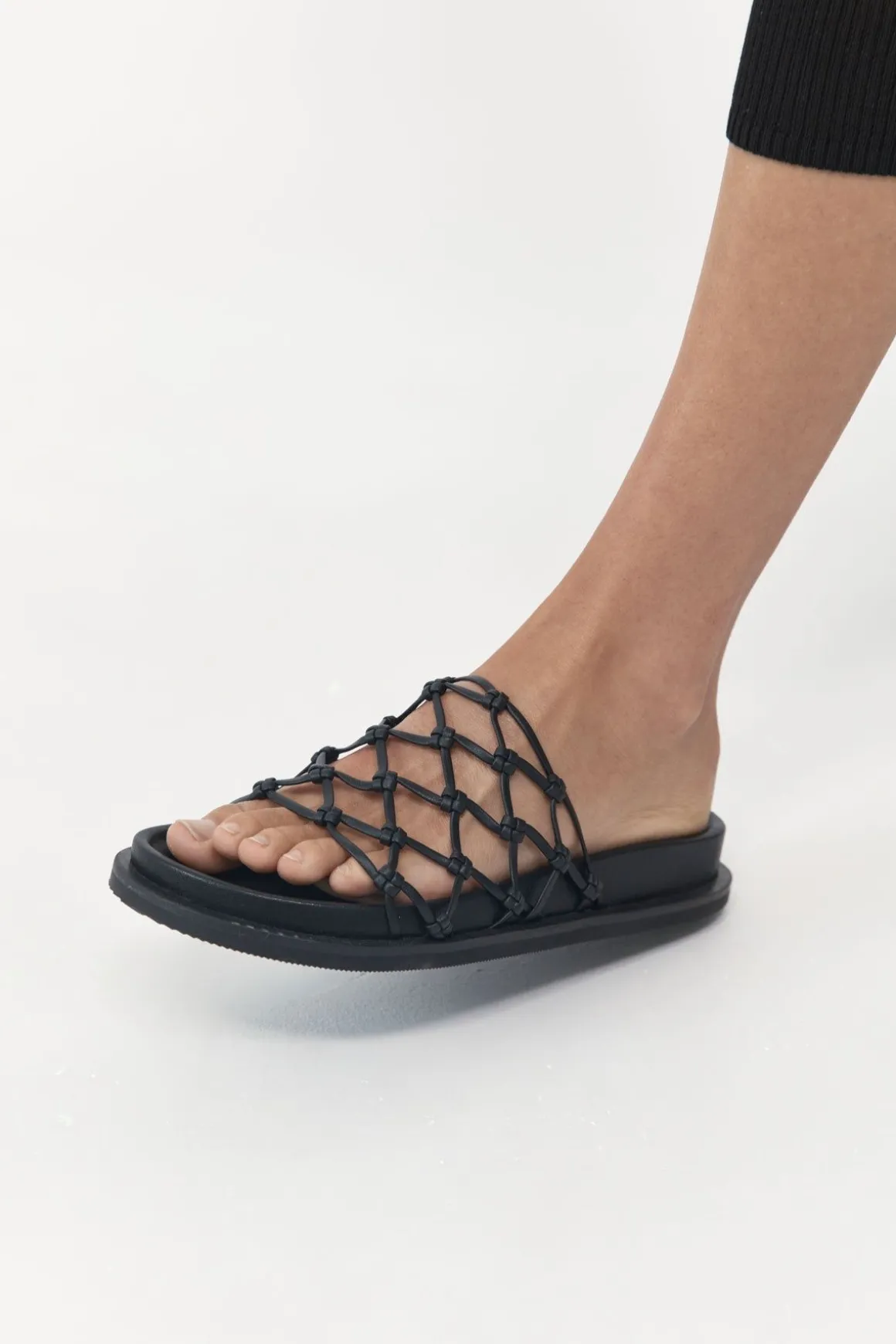 St. Agni Macrame Gio Slide - Black