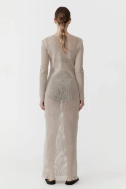 St. Agni Mesh Long Sleeve Dress - Aloe
