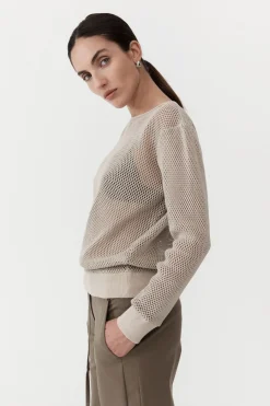 St. Agni Mesh Long Sleeve Top - Aloe