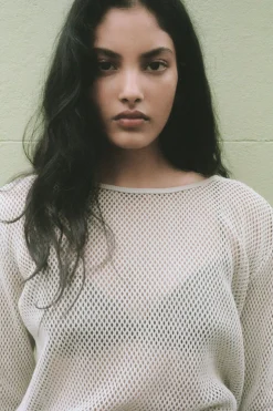 St. Agni Mesh Long Sleeve Top - Aloe