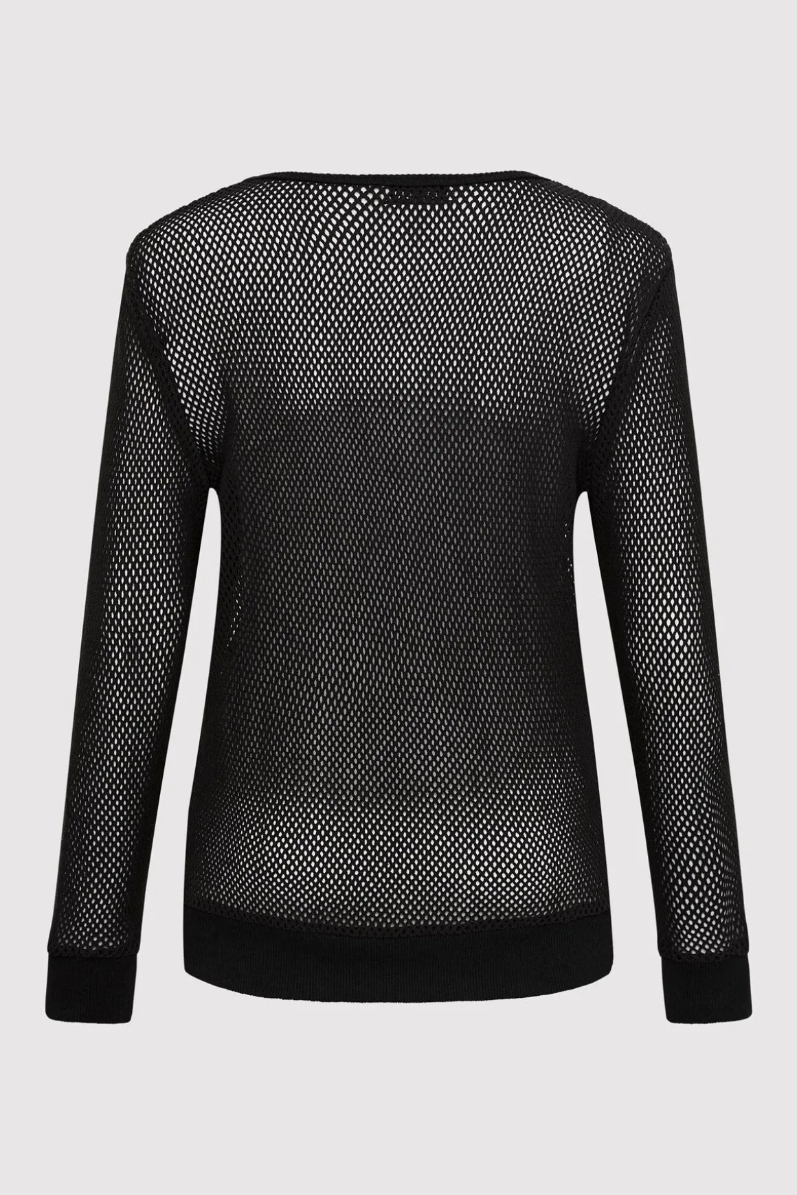 St. Agni Mesh Long Sleeve Top - Black