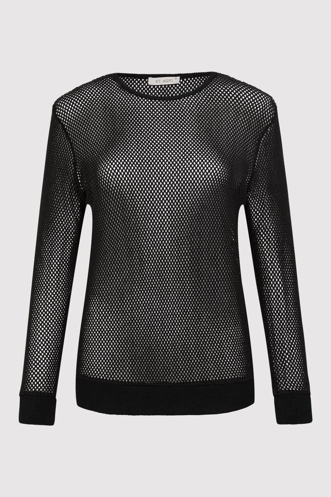 St. Agni Mesh Long Sleeve Top - Black